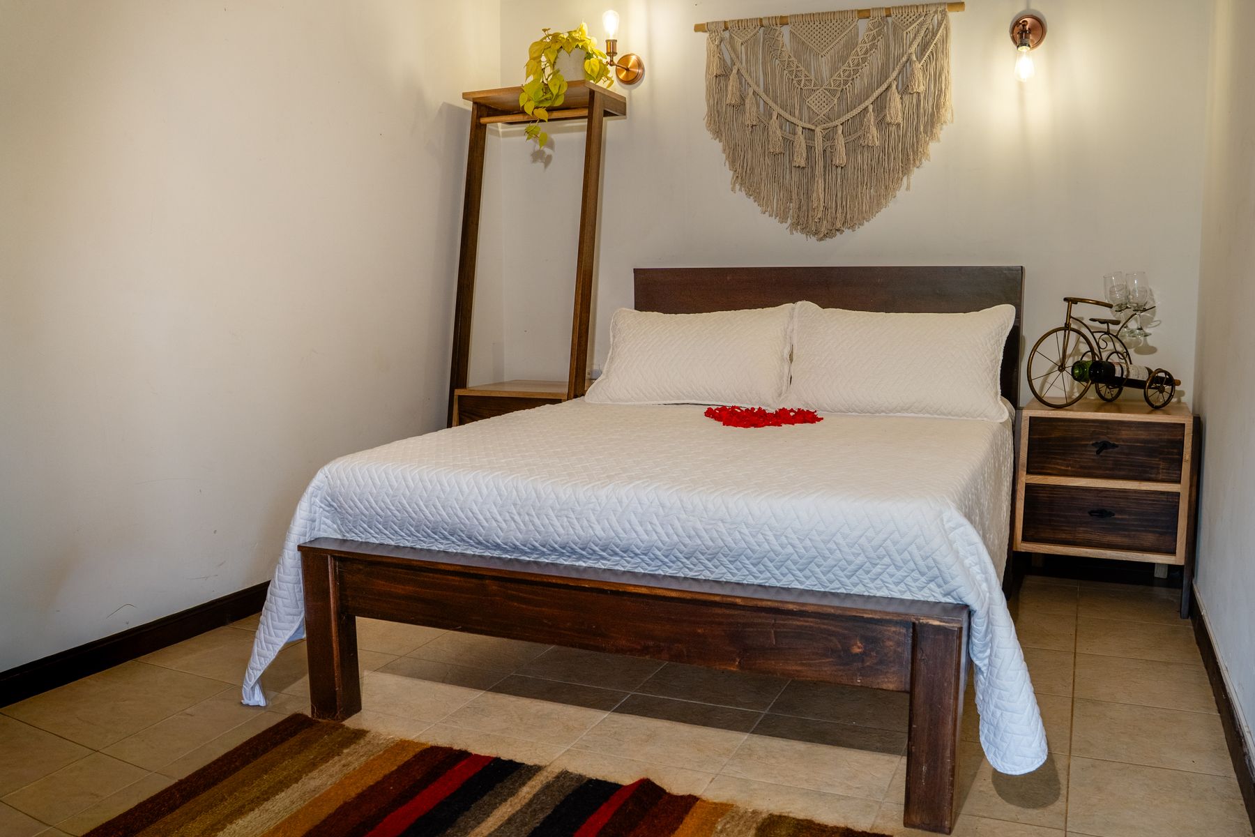 Suite bedroom with rose petal detail