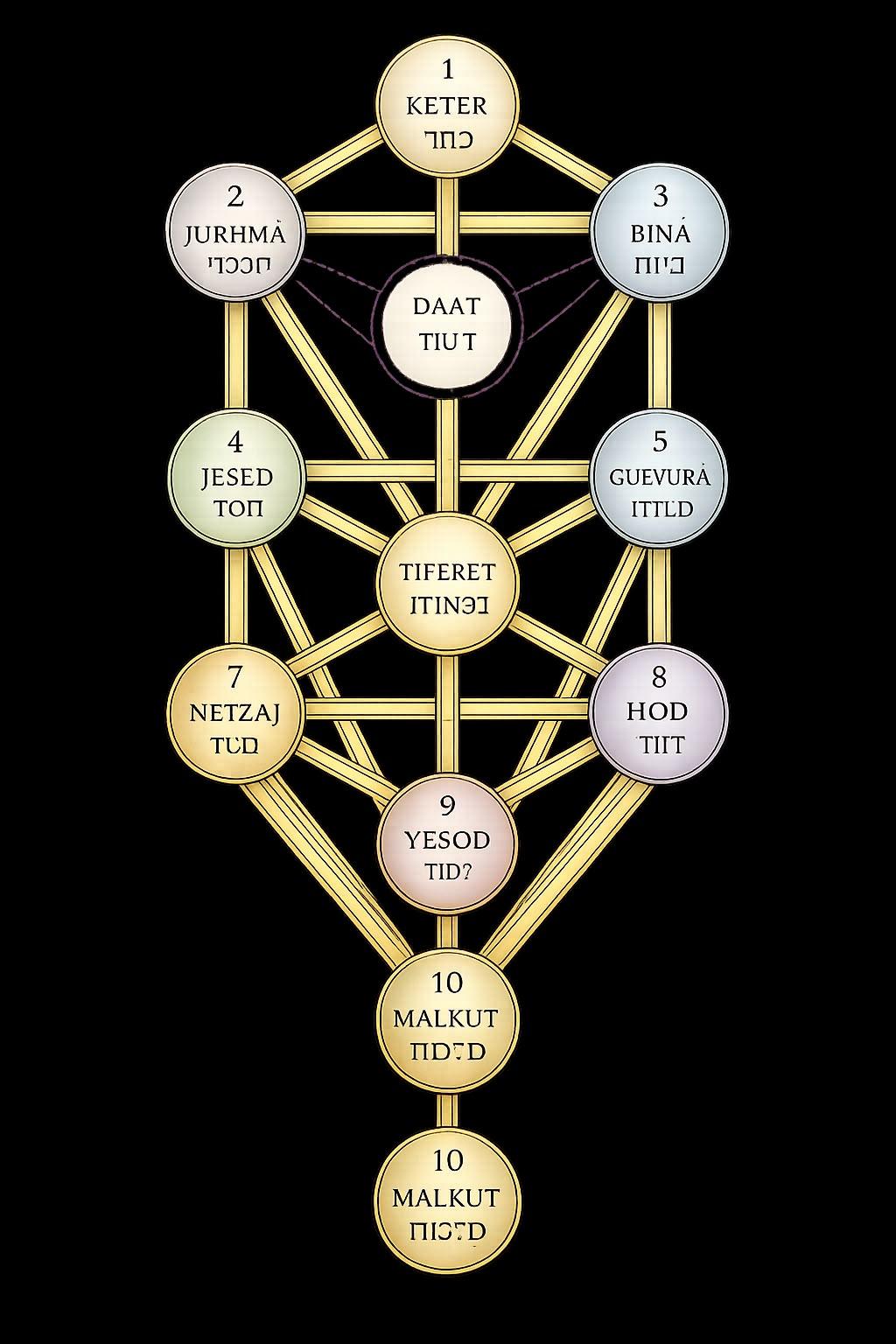The Tree of Life — the ten sefirot